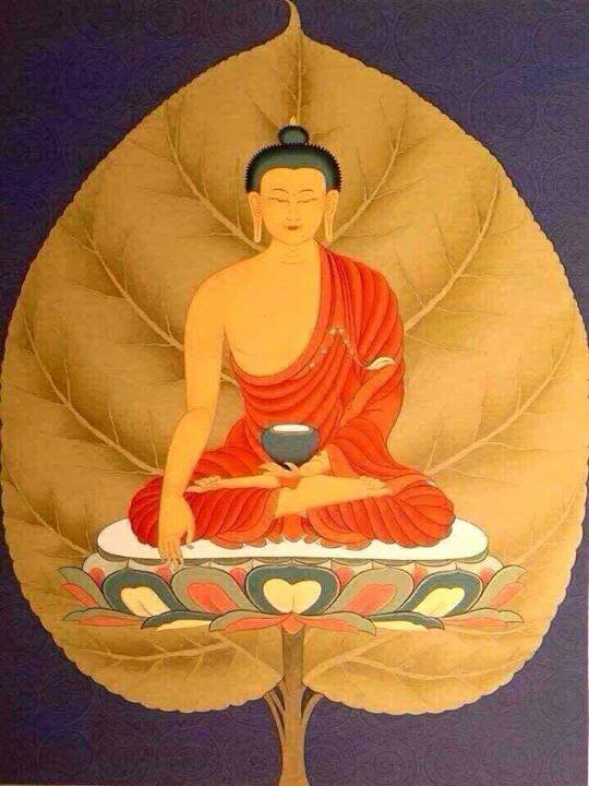 Buda en hoja de Bodhi.