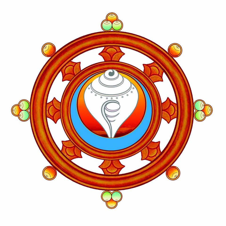 Rueda y concha del Dharma.
