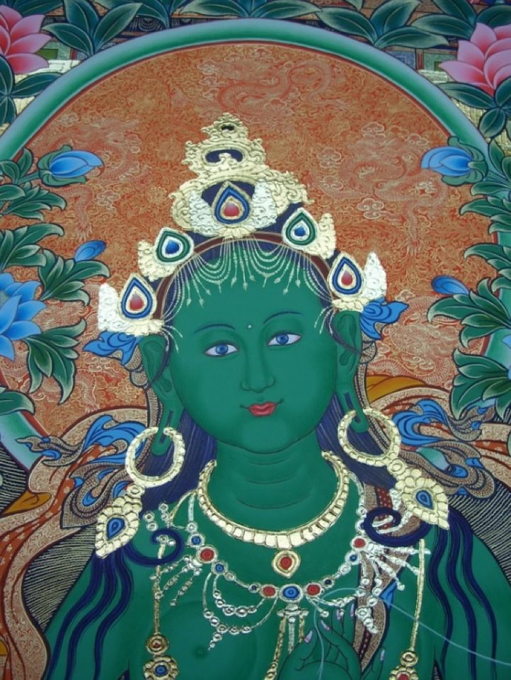 Cara de tara verde.